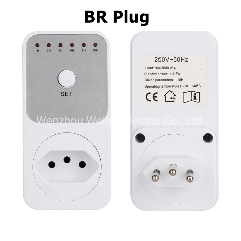 EU UK 10hr Countdown Timer Switch Socket Plug Intelligent Time Setting Control Socket Electricity Power Metering Socket