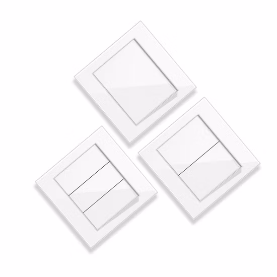 S3.1 Reino Unido 2 Gang 13A FM conmutó el interruptor de pared inteligente del panel grande LED con luz de neón