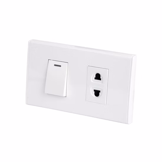 Enchufe eléctrico blanco de 3 polos del interruptor de la manera de la cuadrilla 1 de la pared 1