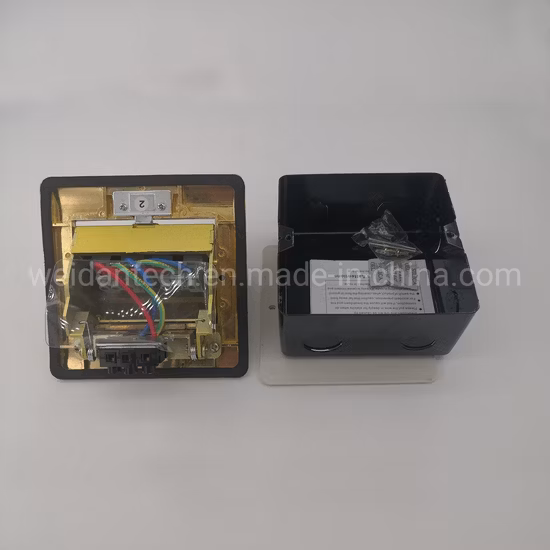 Toma de corriente de suelo Schuko de Europa, Schuko *2 puertos con placa frontal de aleación de cobre