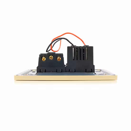 Enchufe de pared eléctrico de 3 agujeros, color dorado, serie M, estándar 118 de América del Sur, con 2 puertos USB
